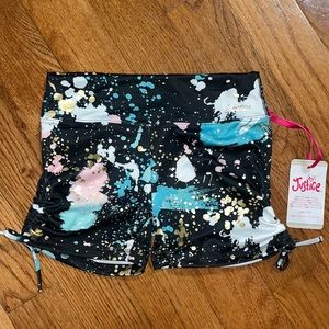 NWT Justice girls tie dye spandex shorts Large 12.14